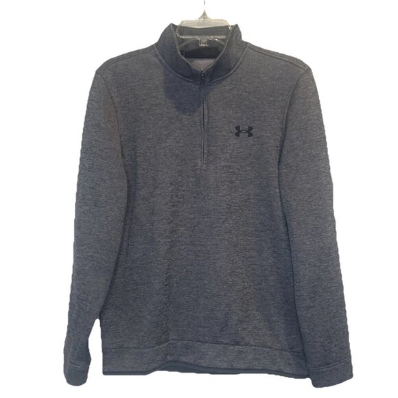 Under Armour Golf Men’s Gray Loose Fit Coldgear 1/4 Zip Pullover Shirt Sz M - Picture 1 of 9